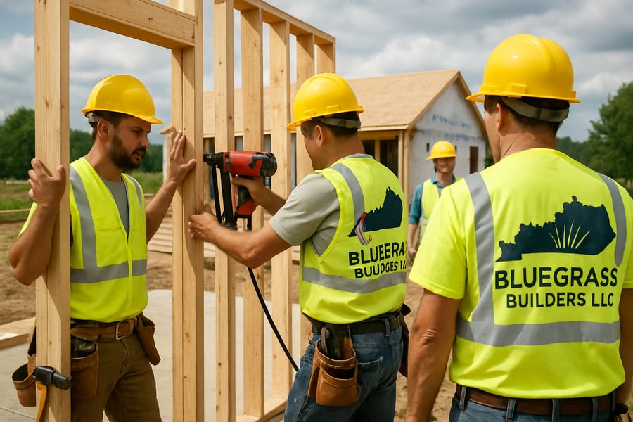 Bluegrass Builders LLC team working on a construction project in Kentucky Bluegrass Builders LLC team working on a construction project in Kentucky